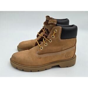 Timberland Boys Size 13 Wheat Nubuck Leather Waterproof Work Boots 10760 A5925